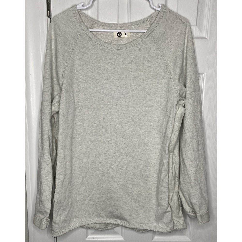 American Giant Women's Raglan Long‎ Sleeve Glitter Shirt Grey Size Large